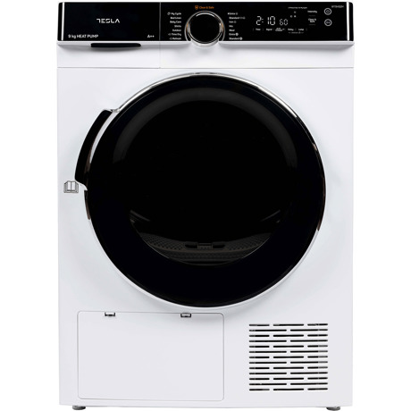 Uscator de rufe Tesla WT8H92M, Pompa de caldura, 8kg, Clasa A++, 16 programe, Ajustare intensitate uscare, Anti Sifonare, Sistem Child Lock, Delay Start, Alb